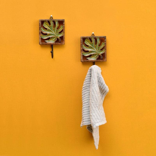 Buy Leafy Charm Wall Hook - Set Of Two Hooks & Key Holders from Vaaree