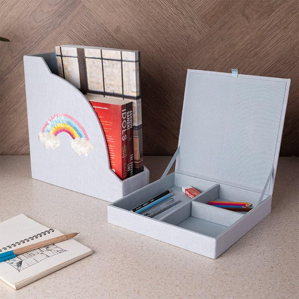 Buy Happy Hue Organiser Set (Rainbow Collection) - Set Of Two Magazine Holder from Vaaree