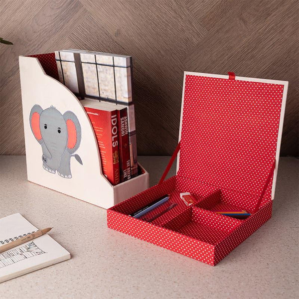 Buy Jumbo Jill Organiser Set (Elephant Collection) - Set Of Two Magazine Holder from Vaaree