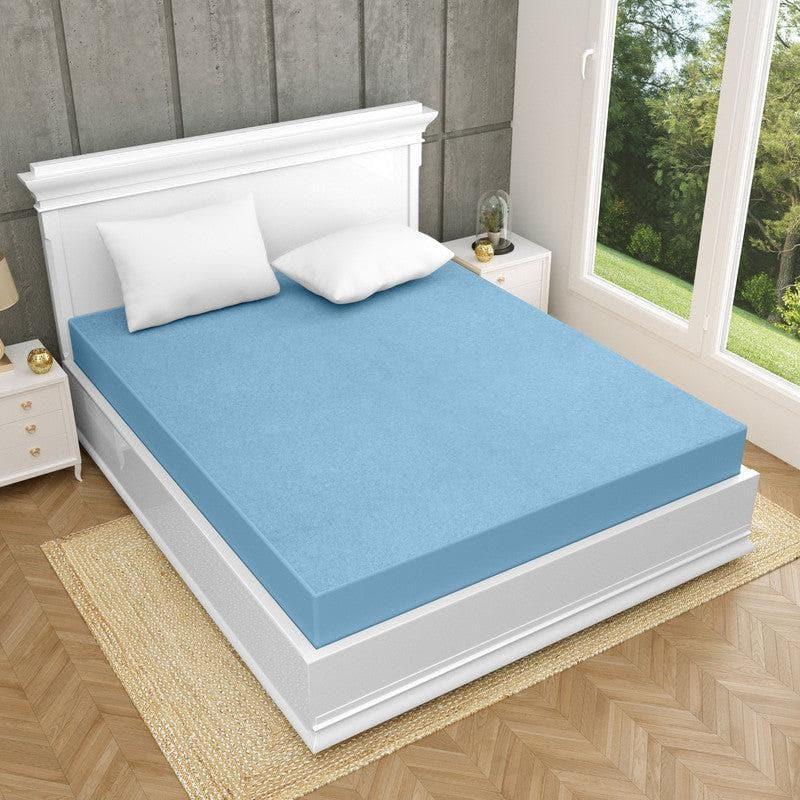 Buy Medina Waterproof Mattress Protector - Blue Mattress Protector from Vaaree