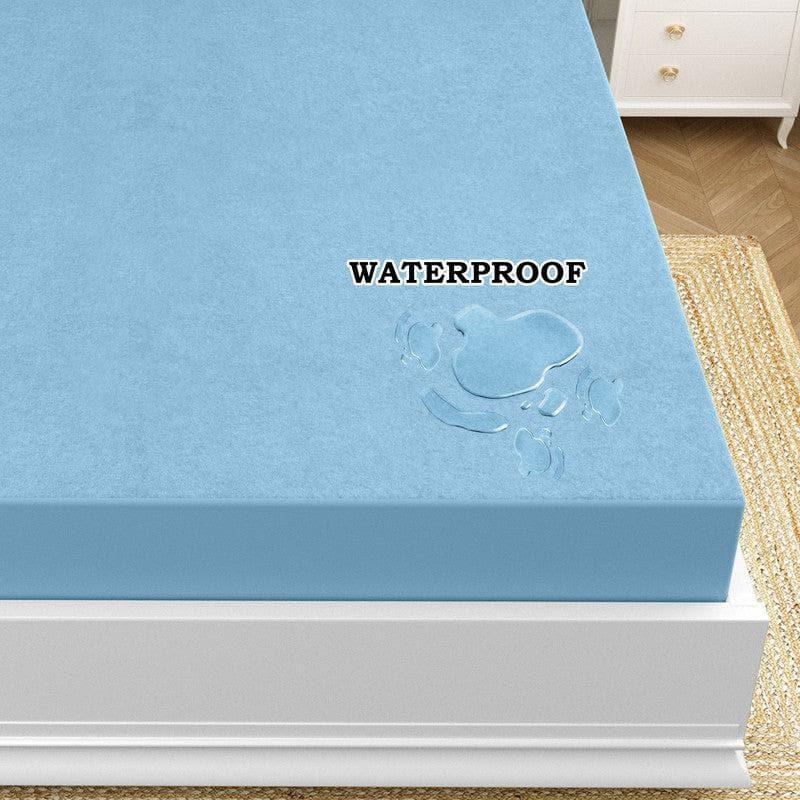 Buy Medina Waterproof Mattress Protector - Blue Mattress Protector from Vaaree