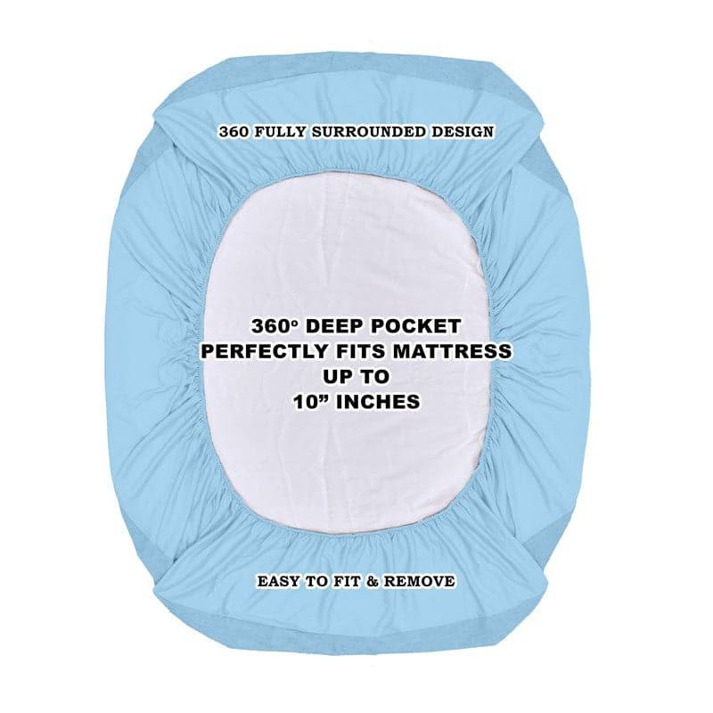 Buy Medina Waterproof Mattress Protector - Blue Mattress Protector from Vaaree