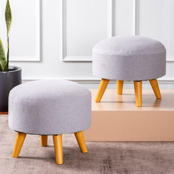 Buy Braxton Cotton Ottoman - Set Of Two Ottomans & Pouffe from Vaaree