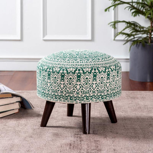 Buy Chenova Cotton Ottoman - Green Ottomans & Pouffe from Vaaree