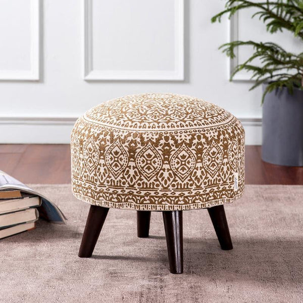 Buy Chenova Cotton Ottoman - Yellow Ottomans & Pouffe from Vaaree