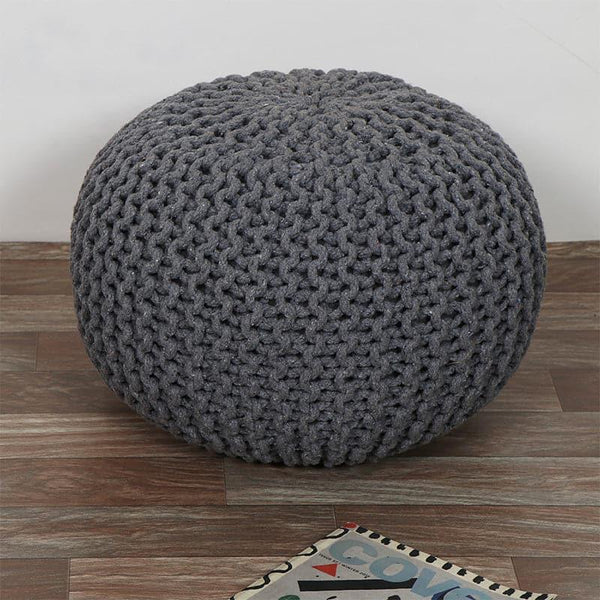 Buy Cuna Cotton Pouffe - Grey Ottomans & Pouffe from Vaaree