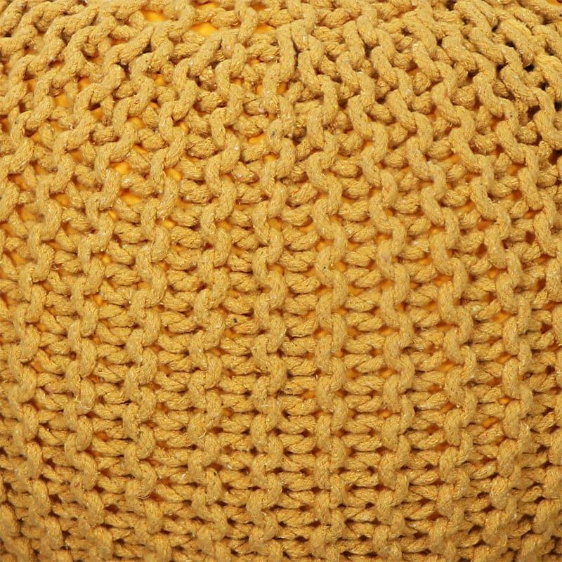 Buy Cuna Cotton Pouffe - Mustard Ottomans & Pouffe from Vaaree