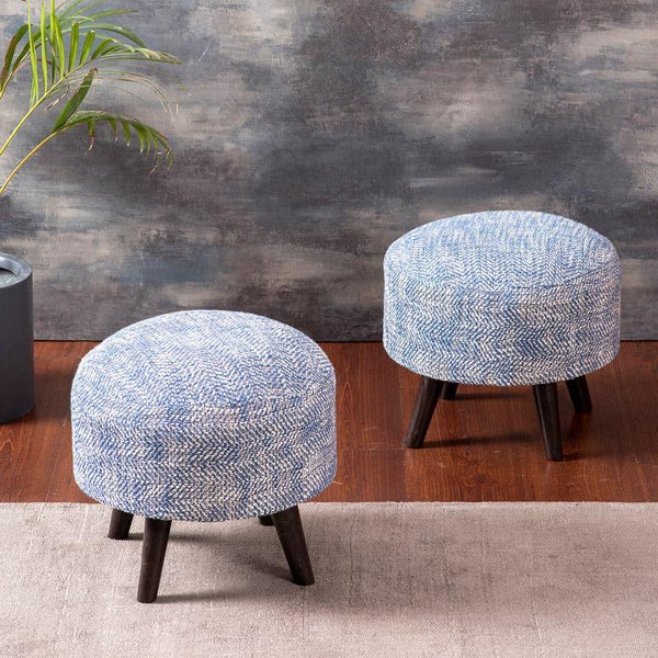 Buy Darie Cotton Ottoman - Set Of Two Ottomans & Pouffe from Vaaree