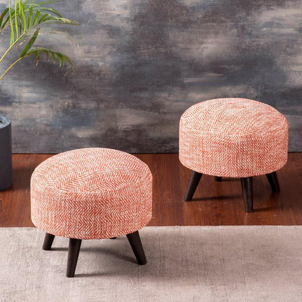 Buy Hadassa Cotton Ottoman - Set Of Two Ottomans & Pouffe from Vaaree