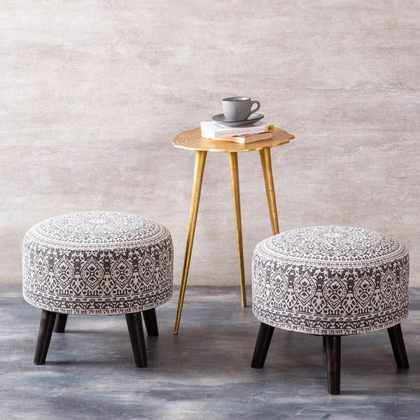 Buy Raasi Ottoman And Side Table Combo - Set Of Three Ottomans & Pouffe from Vaaree