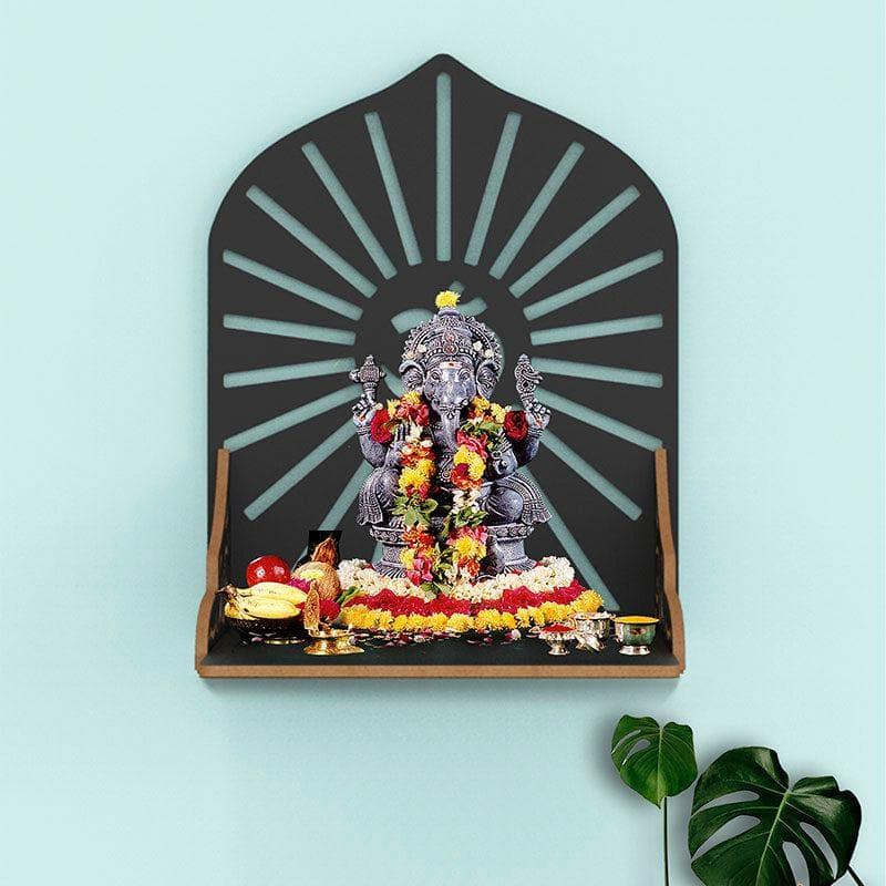 Buy Divine Sanctuary Religious Wall Shelf - Black Shelves from Vaaree