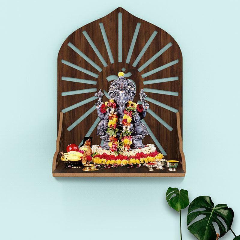 Buy Divine Sanctuary Religious Wall Shelf - Brown Shelves from Vaaree