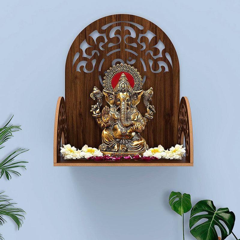 Buy Religious Heaven Door Wall Mandir - Brown Shelves from Vaaree