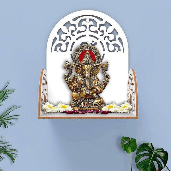 Buy Religious Heaven Door Wall Mandir - White Shelves from Vaaree