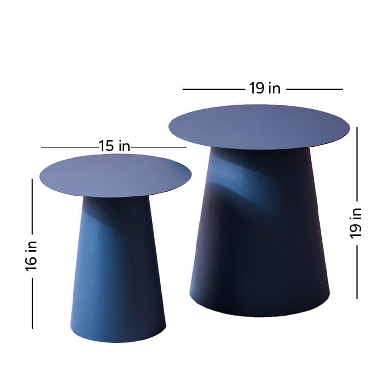 Buy Glino Accent Table (Blue) - Set Of Two Side & Bedside Tables from Vaaree