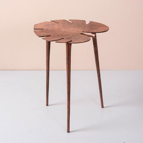 Buy Monstera Leaf Accent Table - Copper Side & Bedside Tables from Vaaree