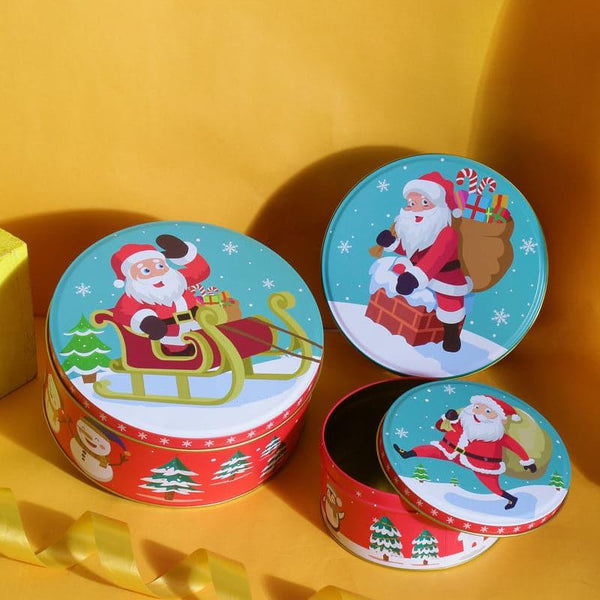 Buy Busy Santa Storage Box - Set Of Three Storage Box from Vaaree