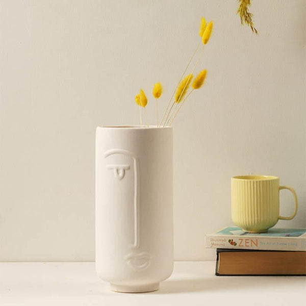 Buy Ada Face Vase - White Vase from Vaaree