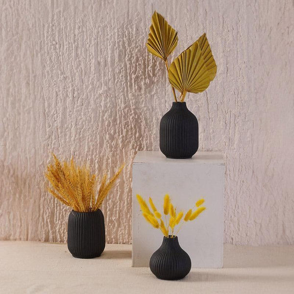 Buy Bisto Vase (Black) -Set Of Three Vase from Vaaree