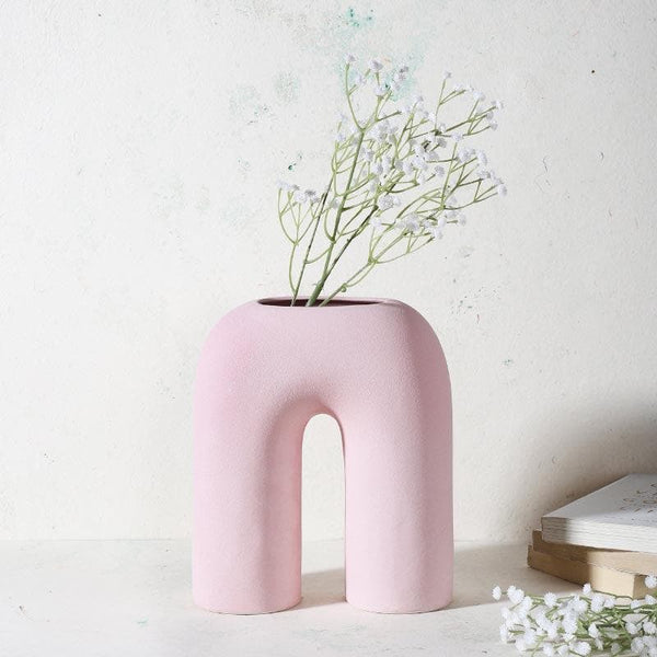 Buy Contempzo Ceramic Vase - Pink Vase from Vaaree