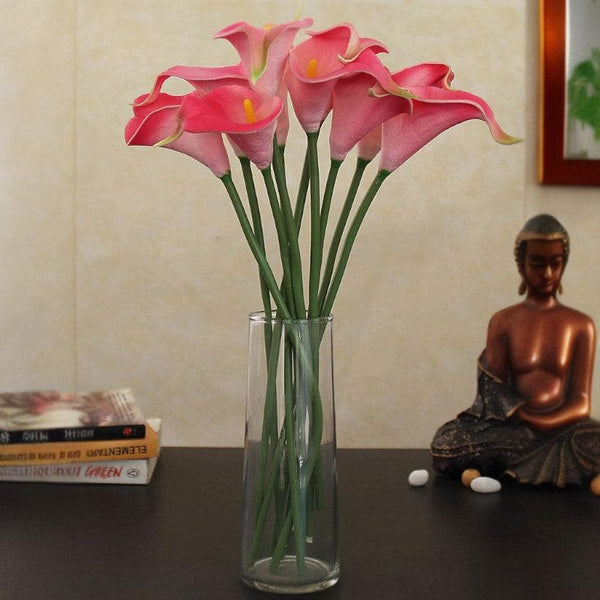 Buy Faux Calla Lily Bunch With Vase - Set Of Ten Vase from Vaaree