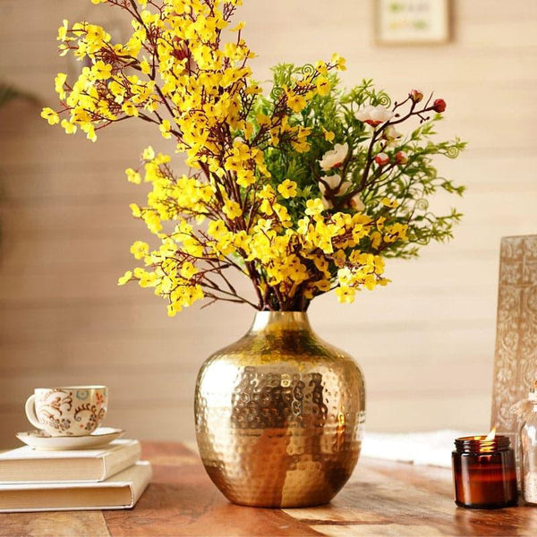 Buy Francine Metal Vase - Gold Vase from Vaaree