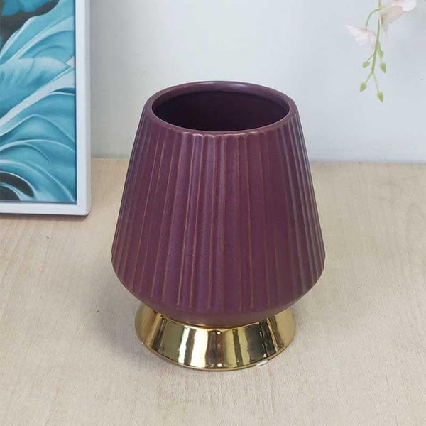 Buy Funky Frill Vase - Brown Vase from Vaaree