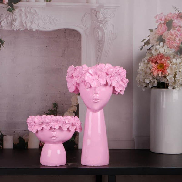 Buy Jimena Pout Face Vase (Pink) - Set Of Two Vase from Vaaree