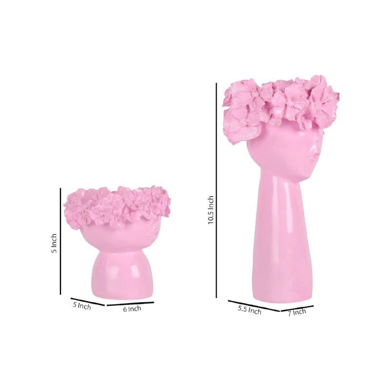 Buy Jimena Pout Face Vase (Pink) - Set Of Two Vase from Vaaree