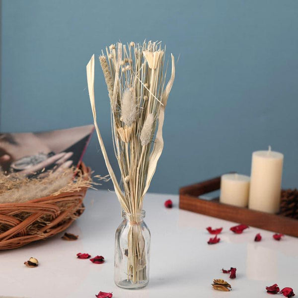 Buy Theola Vase With Dry Flowers - Silver Floor Vase from Vaaree