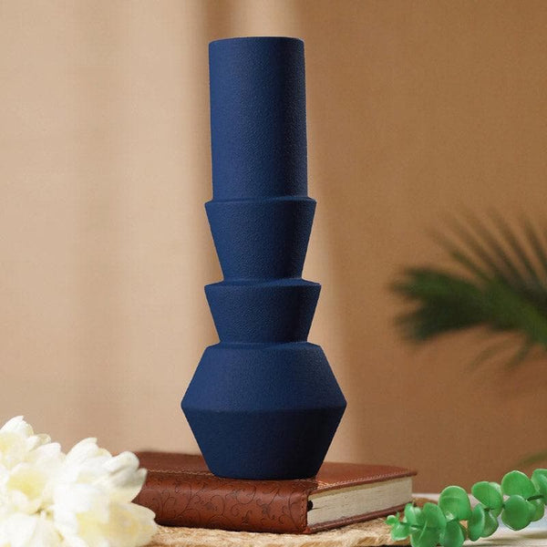 Buy Ulwin Ceramic Vase - Blue Vase from Vaaree