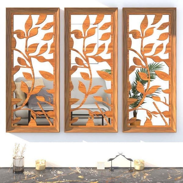 Buy Leafie Decorative Wall Accent (Gold) - Set Of Three Wall Accents from Vaaree