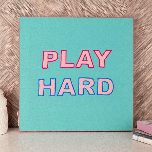 Buy Play HardMotivational Wall Accent Wall Accents from Vaaree