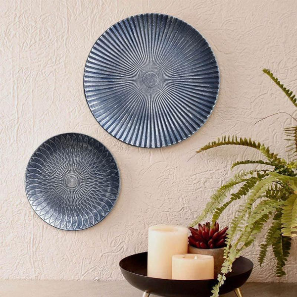 Buy Sinoya Decorative Wall Plates (Blue) - Set Of Two Wall Accents from Vaaree