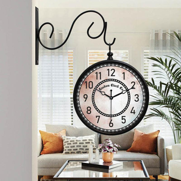 Buy Clementine Double Sided Vintage Station Clock Wall Clock from Vaaree