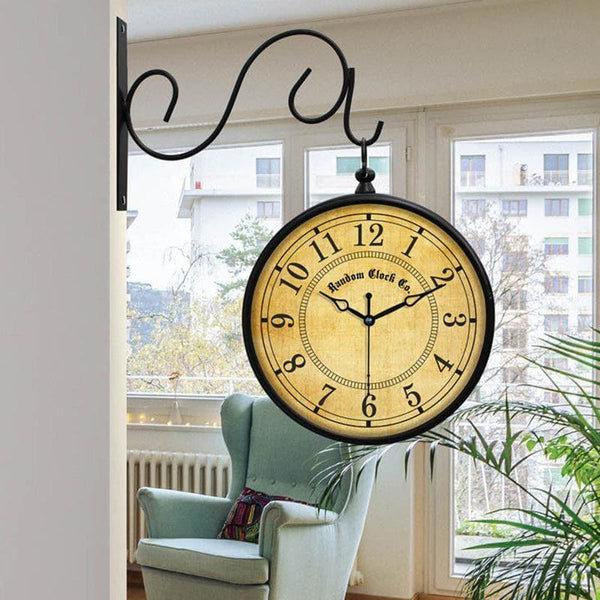 Buy Gwendolen Double Sided Vintage Station Clock Wall Clock from Vaaree