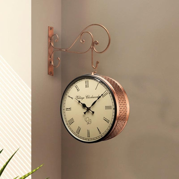 Buy Maximilian Double Sided Station Clock (10 inch) - Copper Wall Clock from Vaaree