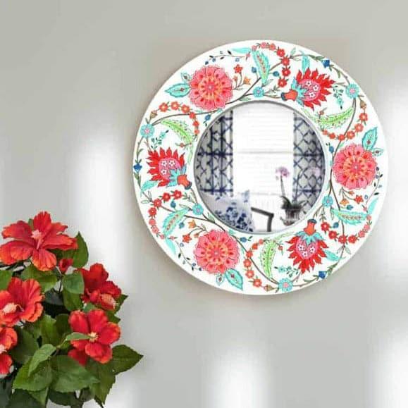 Buy Chadreya Bloom Designer Handpainted Mirror Wall Mirror from Vaaree