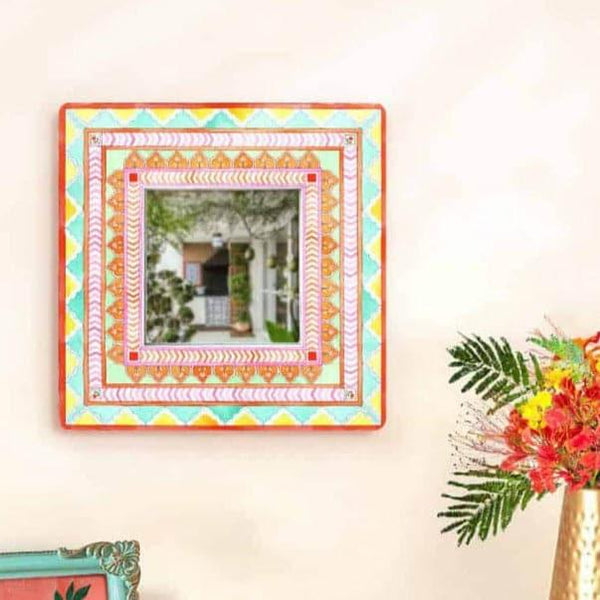 Buy Ethnic Trove Designer Handpainted Mirror Wall Mirror from Vaaree