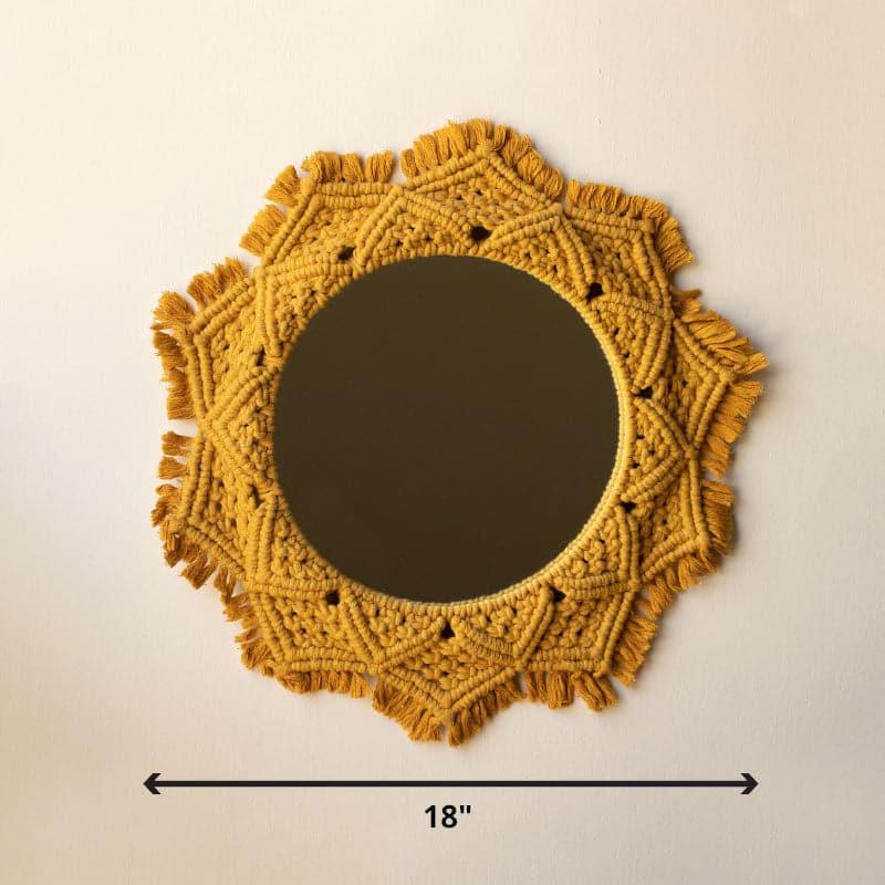 Buy Flora Macrame Wall Mirror - Mustard Wall Mirror from Vaaree