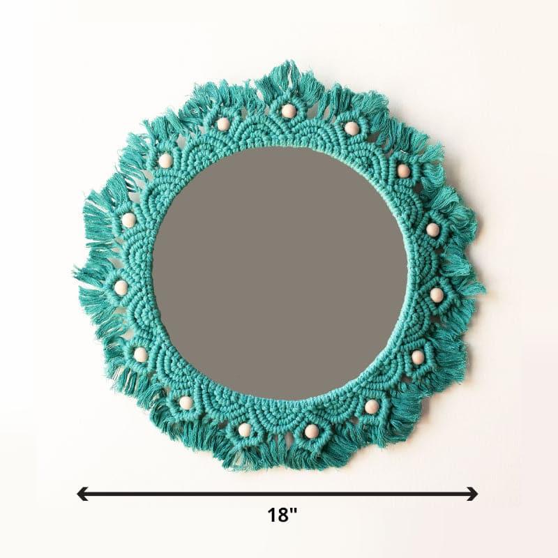 Buy Flora Macrame Wall Mirror - Teal Wall Mirror from Vaaree