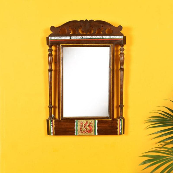 Buy Glema Wooden Mirror Wall Mirror from Vaaree