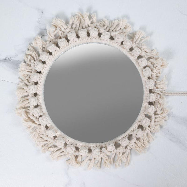 Buy Oceanus Macrame Wall Mirror Wall Mirror from Vaaree