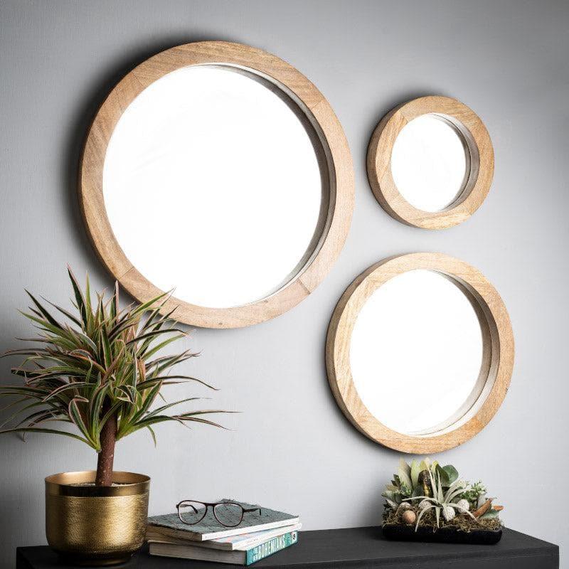 Buy Satomi Wall Mirror (Beige) - Set Of Three Wall Mirror from Vaaree