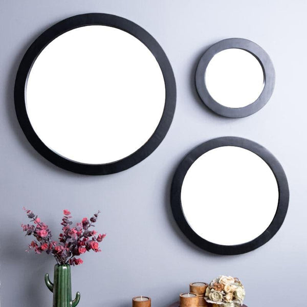 Buy Satomi Wall Mirror (Charcoal) - Set Of Three Wall Mirror from Vaaree