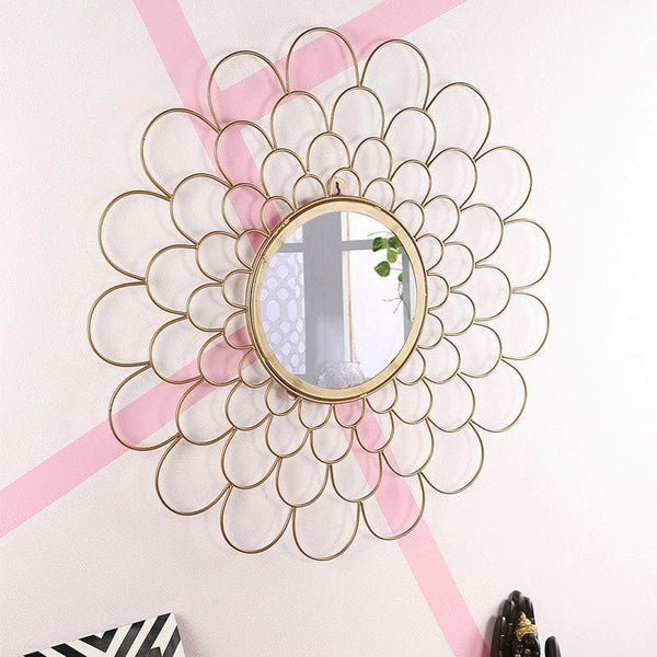 Buy Shimmer Snacker Wall Mirror - Gold Wall Mirror from Vaaree