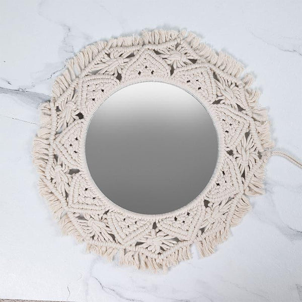 Buy Tiburo Macrame Wall Mirror Wall Mirror from Vaaree