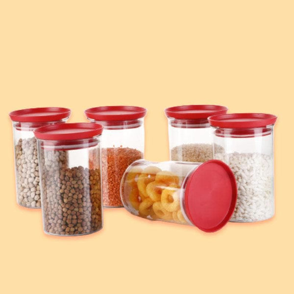 Buy Red Stormy Airtight Storage Container(900 ml each) - Set Of Six Container from Vaaree