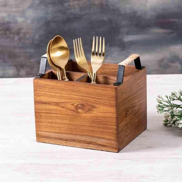 Buy Iroko Cutlery Holder - Silver Cutlery Stand from Vaaree