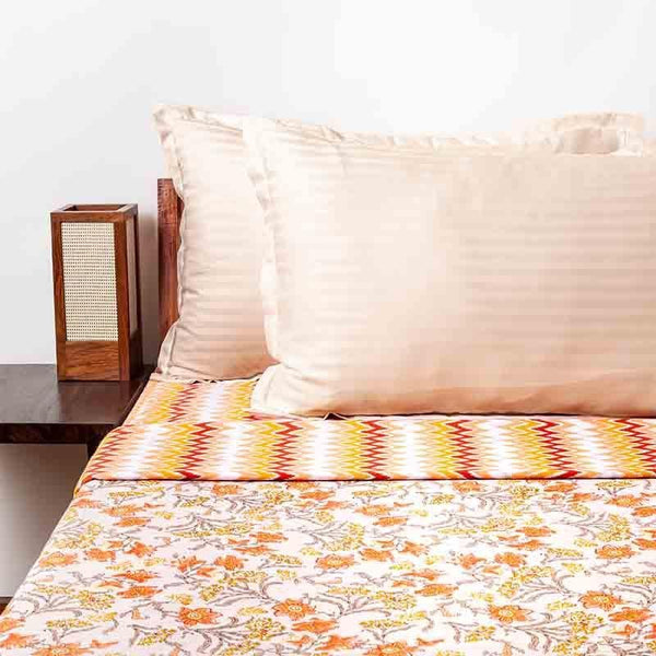 Buy Floral Blaze Orange Cotton Dohar Dohars from Vaaree